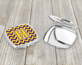 Letter H Chevron Purple and Gold Compact Mirror CJ1041-HSCM by Caroline's Treasures