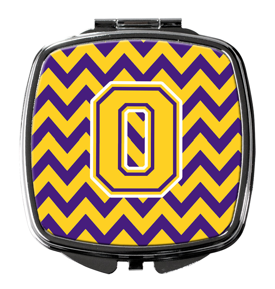 Letter O Chevron Purple and Gold Compact Mirror CJ1041-OSCM by Caroline's Treasures