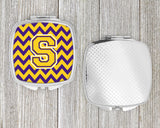 Letter S Chevron Purple and Gold Compact Mirror CJ1041-SSCM by Caroline's Treasures