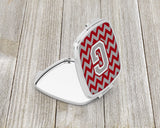 Letter G Chevron Crimson and Grey   Compact Mirror CJ1043-GSCM by Caroline's Treasures