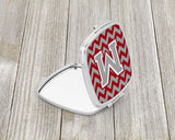 Letter M Chevron Crimson and Grey   Compact Mirror CJ1043-MSCM by Caroline's Treasures