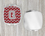 Letter Q Chevron Crimson and Grey   Compact Mirror CJ1043-QSCM by Caroline's Treasures