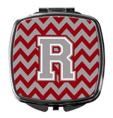 Letter R Chevron Crimson and Grey   Compact Mirror CJ1043-RSCM by Caroline's Treasures