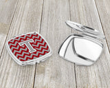 Letter T Chevron Crimson and Grey   Compact Mirror CJ1043-TSCM by Caroline's Treasures