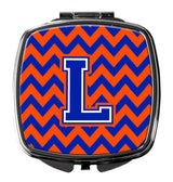 Letter L Chevron Orange and Blue Compact Mirror CJ1044-LSCM by Caroline's Treasures