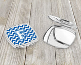 Letter F Chevron Blue and White Compact Mirror CJ1045-FSCM by Caroline's Treasures