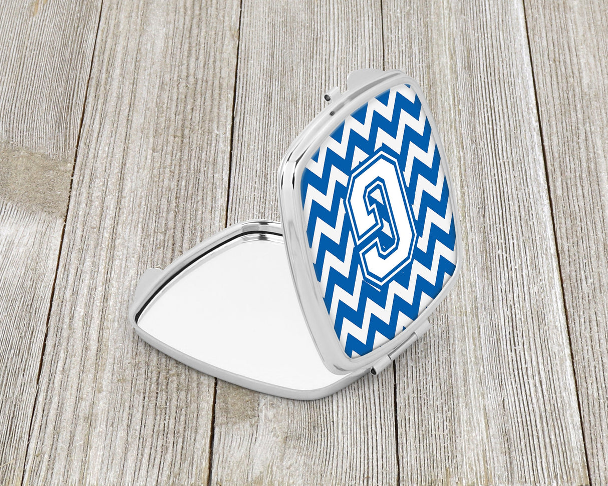 Letter G Chevron Blue and White Compact Mirror CJ1045-GSCM by Caroline's Treasures