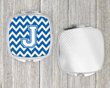 Letter J Chevron Blue and White Compact Mirror CJ1045-JSCM by Caroline's Treasures