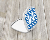 Letter M Chevron Blue and White Compact Mirror CJ1045-MSCM by Caroline's Treasures