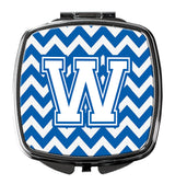 Letter W Chevron Blue and White Compact Mirror CJ1045-WSCM by Caroline's Treasures