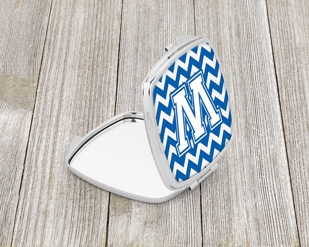 Letter W Chevron Blue and White Compact Mirror CJ1045-WSCM by Caroline's Treasures