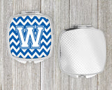 Letter W Chevron Blue and White Compact Mirror CJ1045-WSCM by Caroline's Treasures