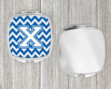 Letter X Chevron Blue and White Compact Mirror CJ1045-XSCM by Caroline's Treasures