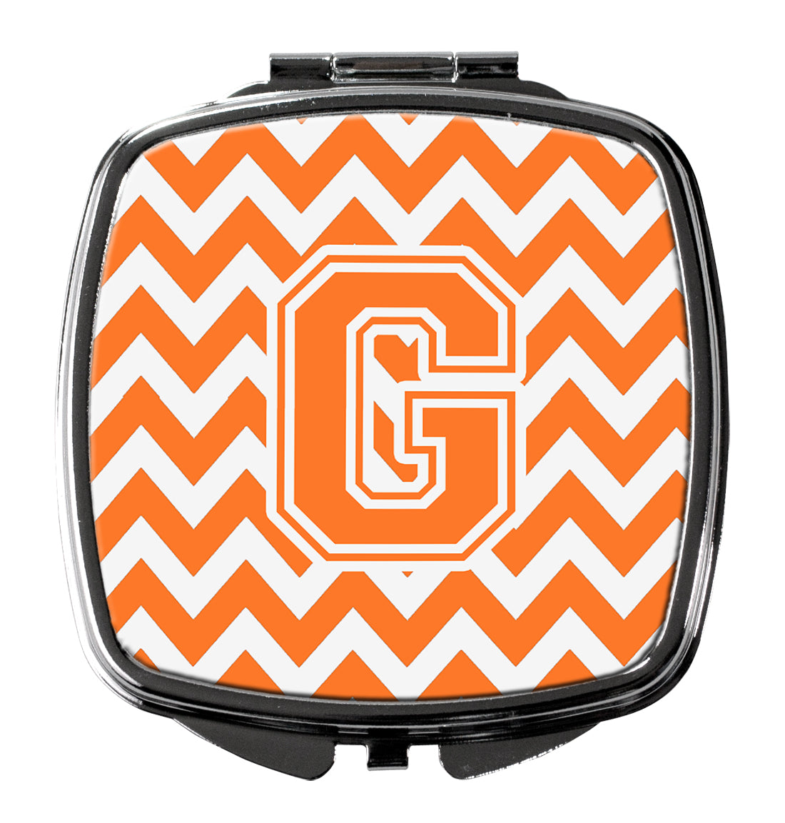 Letter G Chevron Orange and White Compact Mirror CJ1046-GSCM by Caroline's Treasures