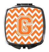 Letter G Chevron Orange and White Compact Mirror CJ1046-GSCM by Caroline's Treasures