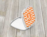 Letter G Chevron Orange and White Compact Mirror CJ1046-GSCM by Caroline's Treasures