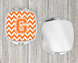 Letter G Chevron Orange and White Compact Mirror CJ1046-GSCM by Caroline's Treasures