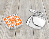 Letter H Chevron Orange and White Compact Mirror CJ1046-HSCM by Caroline's Treasures