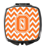 Letter O Chevron Orange and White Compact Mirror CJ1046-OSCM by Caroline's Treasures