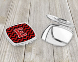 Letter E Chevron Black and Red   Compact Mirror CJ1047-ESCM by Caroline's Treasures