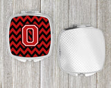 Letter O Chevron Black and Red   Compact Mirror CJ1047-OSCM by Caroline's Treasures