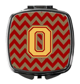 Letter O Chevron Garnet and Gold  Compact Mirror CJ1048-OSCM by Caroline's Treasures