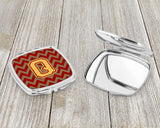 Letter Q Chevron Garnet and Gold  Compact Mirror CJ1048-QSCM by Caroline's Treasures