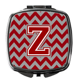 Letter Z Chevron Maroon and White Compact Mirror CJ1049-ZSCM by Caroline's Treasures