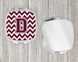 Letter D Chevron Maroon and White  Compact Mirror CJ1051-DSCM by Caroline's Treasures