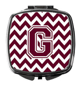 Letter G Chevron Maroon and White  Compact Mirror CJ1051-GSCM by Caroline's Treasures