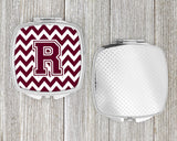 Letter R Chevron Maroon and White  Compact Mirror CJ1051-RSCM by Caroline's Treasures