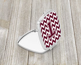 Letter T Chevron Maroon and White  Compact Mirror CJ1051-TSCM by Caroline's Treasures