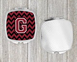 Letter G Chevron Garnet and Black  Compact Mirror CJ1052-GSCM by Caroline's Treasures