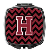 Letter H Chevron Garnet and Black  Compact Mirror CJ1052-HSCM by Caroline's Treasures