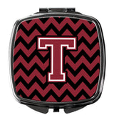 Letter T Chevron Garnet and Black  Compact Mirror CJ1052-TSCM by Caroline's Treasures