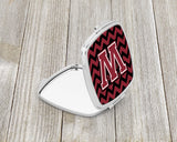 Letter W Chevron Garnet and Black  Compact Mirror CJ1052-WSCM by Caroline's Treasures