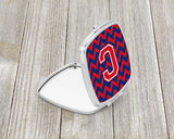 Letter C Chevron Yale Blue and Crimson Compact Mirror CJ1054-CSCM by Caroline's Treasures