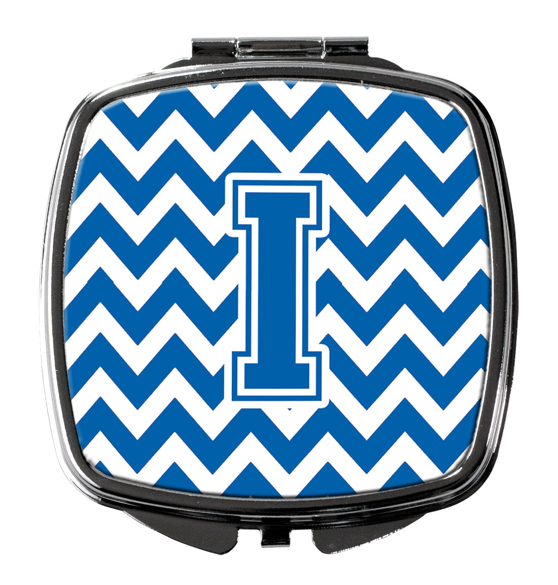 Letter I Chevron Blue and White Compact Mirror CJ1056-ISCM by Caroline's Treasures