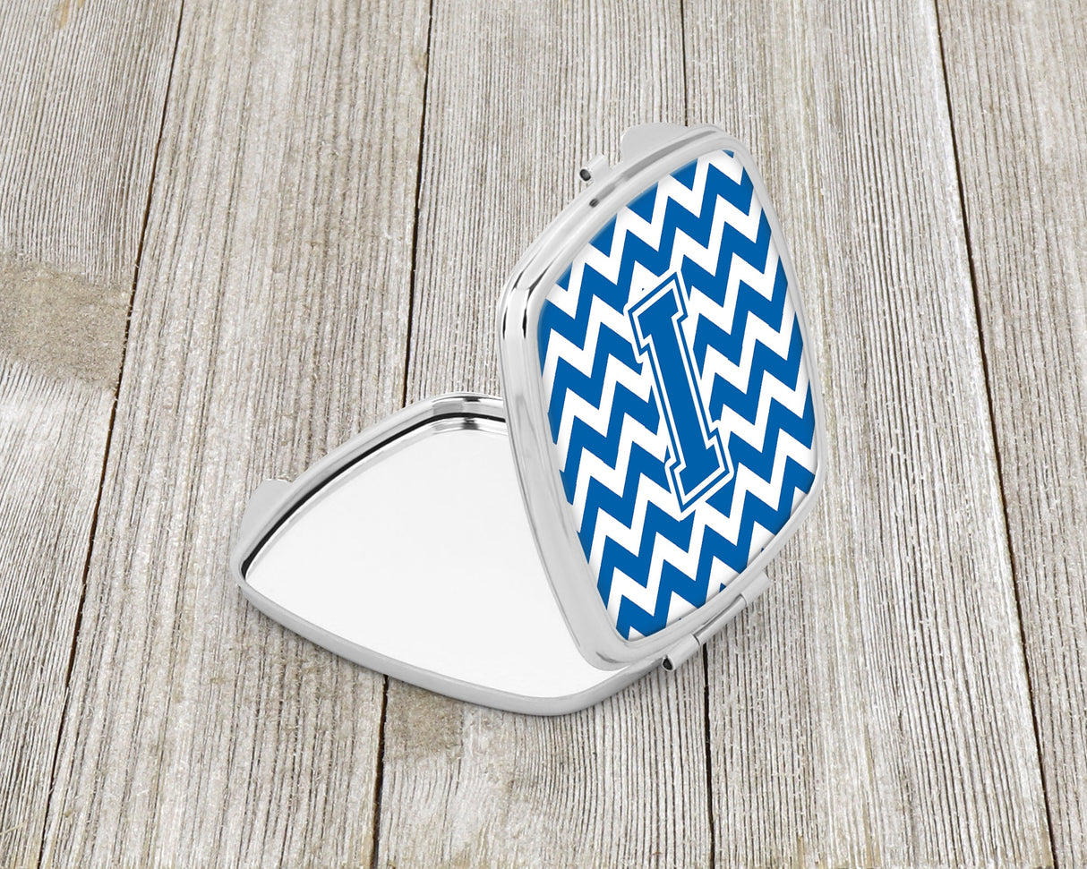 Letter I Chevron Blue and White Compact Mirror CJ1056-ISCM by Caroline's Treasures