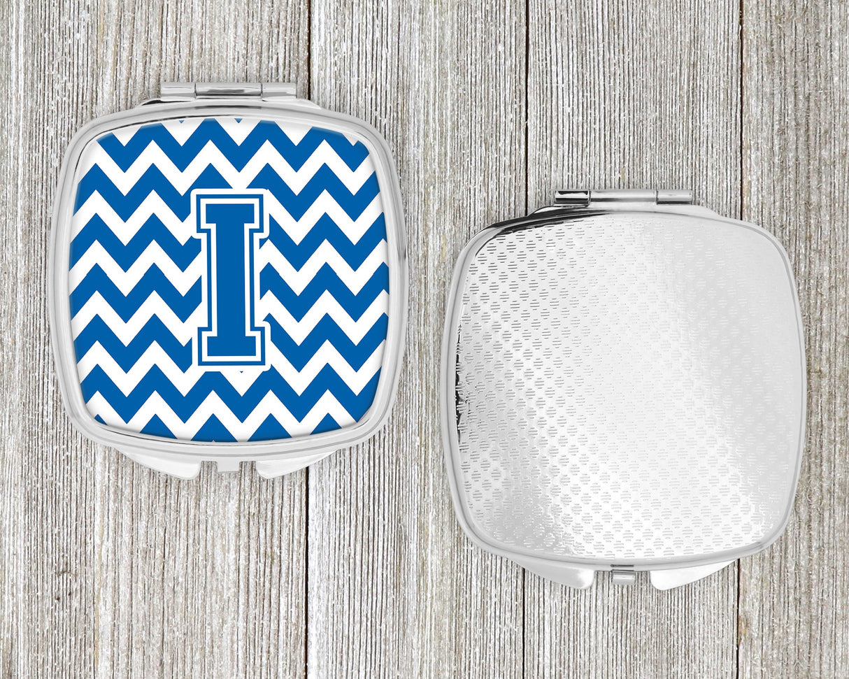 Letter I Chevron Blue and White Compact Mirror CJ1056-ISCM by Caroline's Treasures