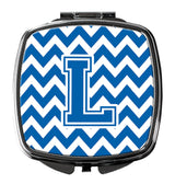 Letter L Chevron Blue and White Compact Mirror CJ1056-LSCM by Caroline's Treasures