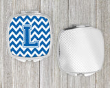 Letter L Chevron Blue and White Compact Mirror CJ1056-LSCM by Caroline's Treasures