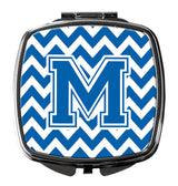 Letter M Chevron Blue and White Compact Mirror CJ1056-MSCM by Caroline's Treasures