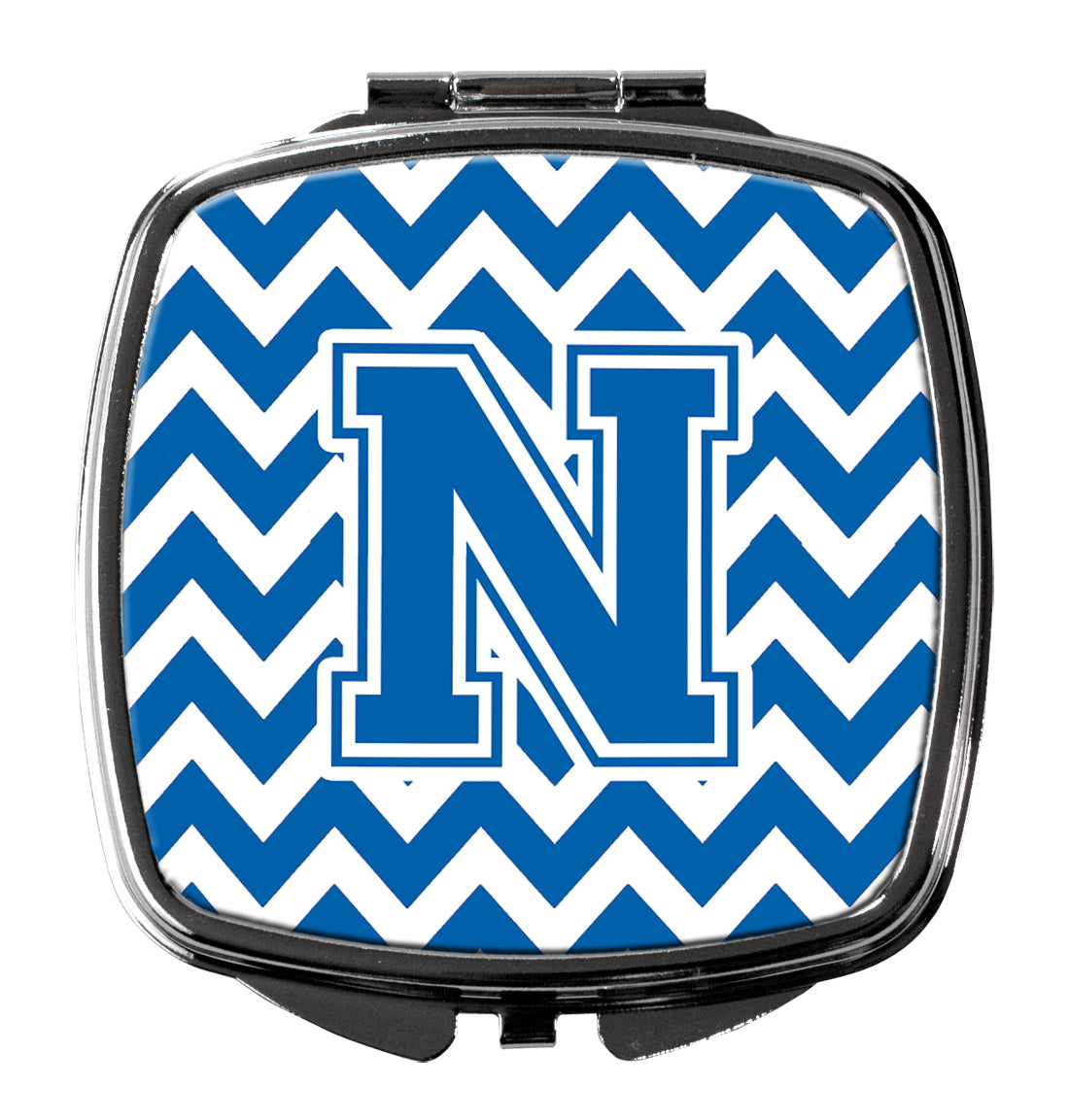 Letter N Chevron Blue and White Compact Mirror CJ1056-NSCM by Caroline's Treasures