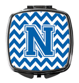 Letter N Chevron Blue and White Compact Mirror CJ1056-NSCM by Caroline's Treasures