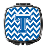 Letter T Chevron Blue and White Compact Mirror CJ1056-TSCM by Caroline's Treasures