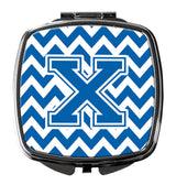 Letter X Chevron Blue and White Compact Mirror CJ1056-XSCM by Caroline's Treasures