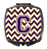 Letter C Chevron Purple and Gold Compact Mirror CJ1058-CSCM by Caroline's Treasures