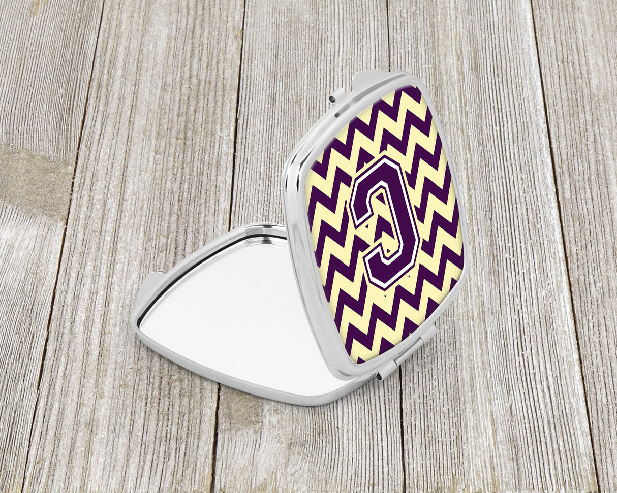 Letter C Chevron Purple and Gold Compact Mirror CJ1058-CSCM by Caroline's Treasures