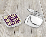 Letter E Chevron Purple and Gold Compact Mirror CJ1058-ESCM by Caroline's Treasures